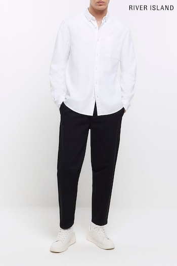 River Island Black Slim Tapered Stretch Chino Trousers (186469) | £40