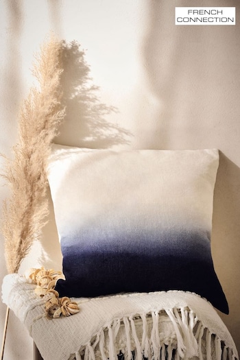 French Connection Indigo Alawi Ombre Linen Cushion (186650) | £25