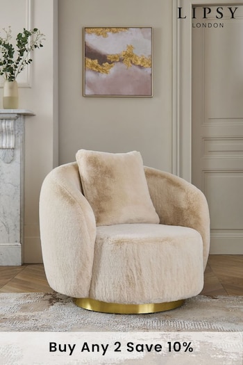 Lipsy Mink Faux Fur Laurel Accent Chair (186668) | £599