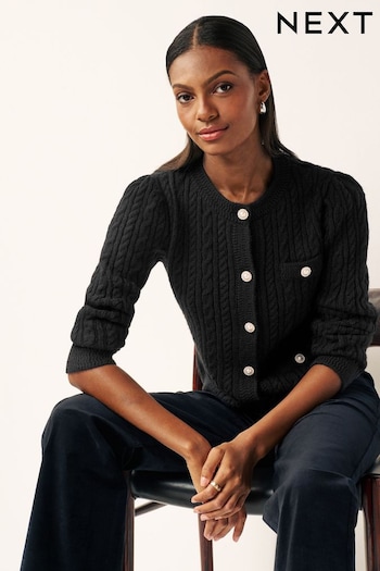 Black Cardigan With Pearl Effect Buttons (186756) | £45