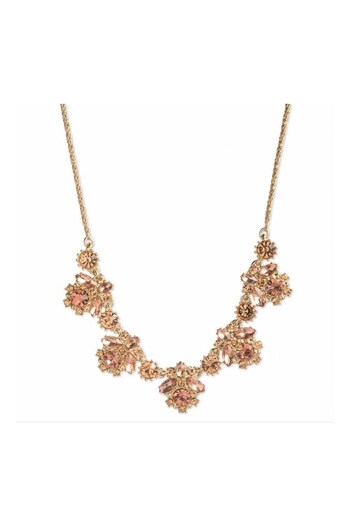 Marchesa Jewellery Ladies 16 Inch Frontal Gold Tone/Peach Necklace (186962) | £80