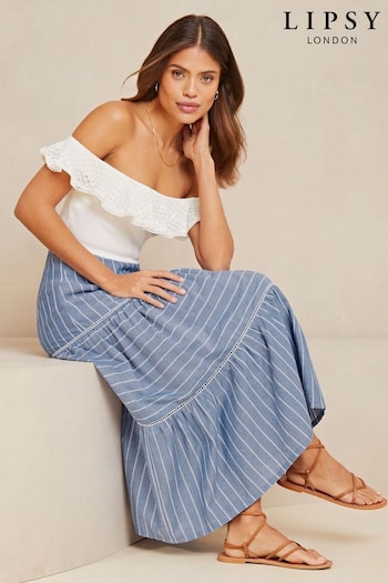 Lipsy Blue Two Tiered Maxi Skirt (187034) | £42