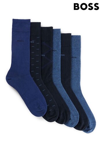 BOSS Blue Design Socks Gift Set 6 Pack (187055) | £39