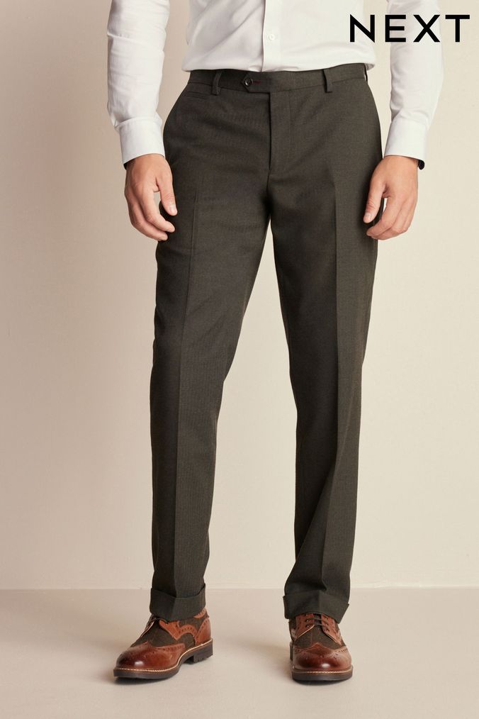 Buy Men s Suit Trousers Herringbone Tailoring Online Next UK
