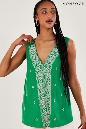 Monsoon Embroidered Wide Strap Vest Top (187261) | £45