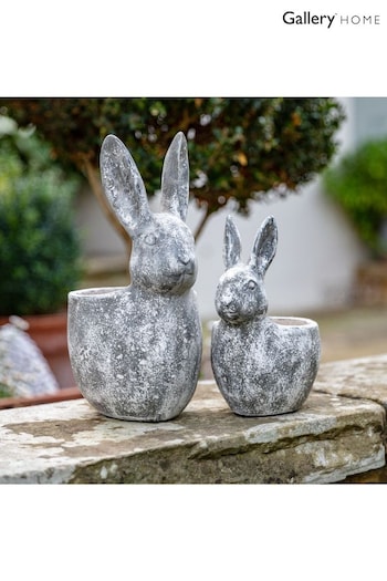 Gallery Home White Distressed Large Bunny Pot (187381) | £40