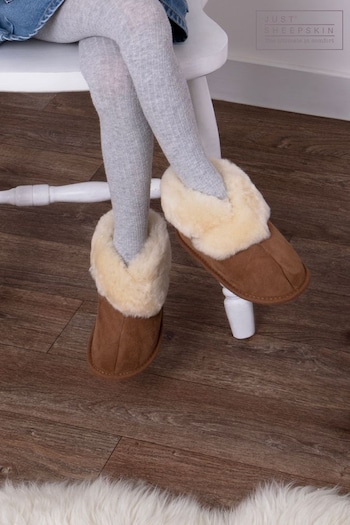 Totes Brown Childrens Just Sheepskin™ Classic Slippers (187386) | £45