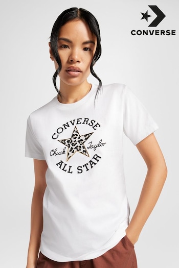 Converse unisex White Leopard Patch T-Shirt (187442) | £28