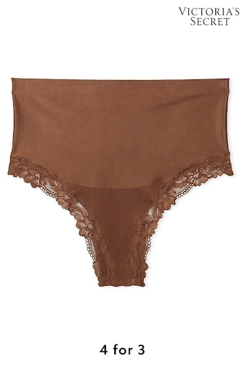 Victoria's Secret Mousse Nude Lace Trim Thong Shaping Knickers (187450) | £20