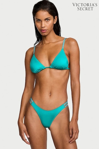 Victoria's Secret Capri Sea Blue Triangle Shine Strap Swim Bikini Top (187647) | £49