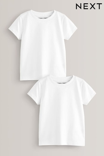 White 2 Pack Short Sleeve T-Shirts embroidered-logo (3mths-7yrs) (187651) | £5 - £9
