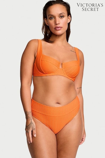 Victoria's Secret Sunset Orange Fishnet Balcony Swim Bikini Top (187670) | £48