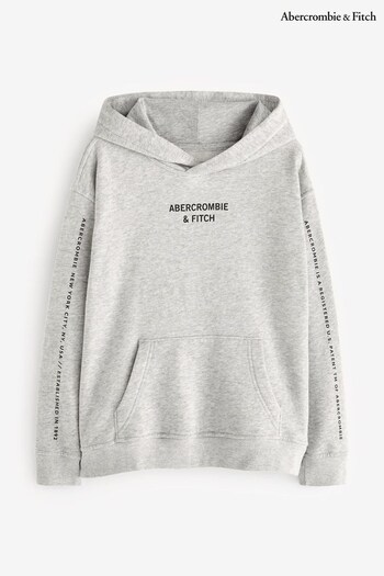 Abercrombie & Fitch Grey Logo Chain Detail Hoodie (187706) | £40