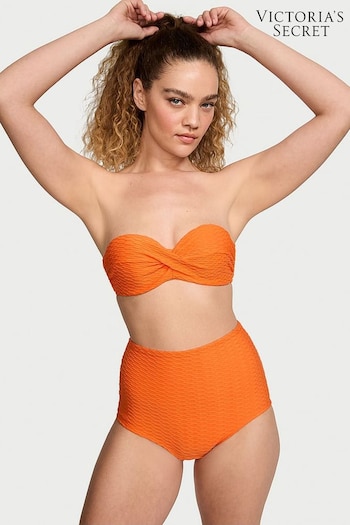 Victoria's Secret Sunset Orange Fishnet Strapless Swim Bikini Top (187738) | £43