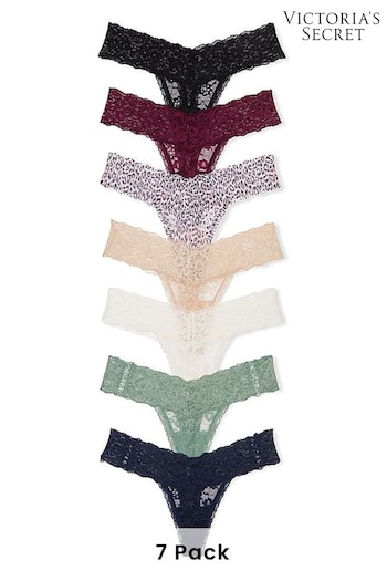Victoria's Secret Blue/Red/Black/Nude/White/Green Thong Knickers Multipack (187801) | £35