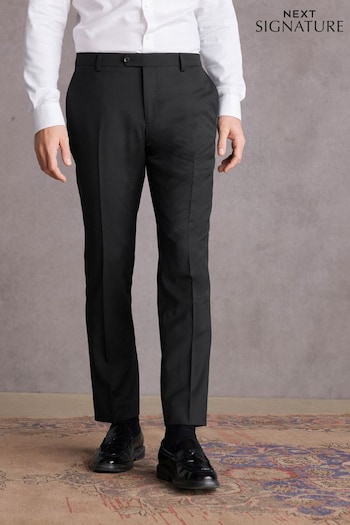 Black Slim Fit Signature Wool Suit: Trousers (187879) | £69
