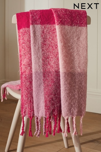 Pink Super Soft Ludlow Check Throw (187934) | £26