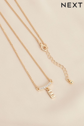 Gold Tone E Initial Necklace (187947) | £6