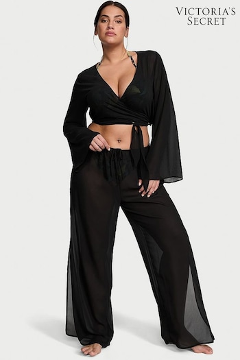 Victoria's Secret Black Sheer Crinkle Cover Up Trousers (187981) | £45