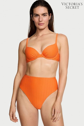 Victoria's Secret Sunset Orange Fishnet High Waisted Swim Bikini Bottom (187999) | £25