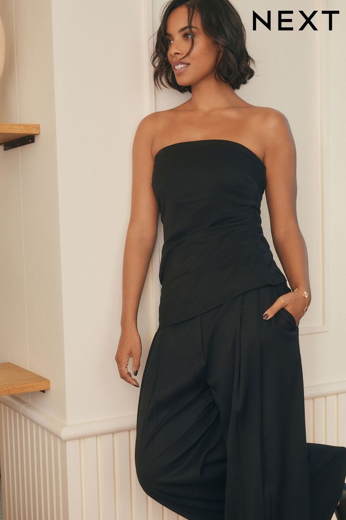 Buy Women s Black Bardot Tops Online Next UK