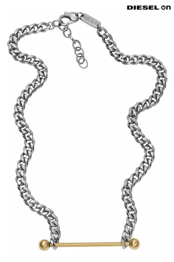 Diesel Jewellery Gents Silver Tone Steel Necklace (188033) | £115
