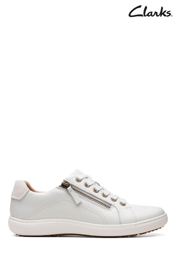 Clarks White Leather Nalle Lace Shoes (188209) | £90