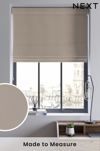 Dark Natural Cotton Made To Measure Roman Blinds (188542) | £52