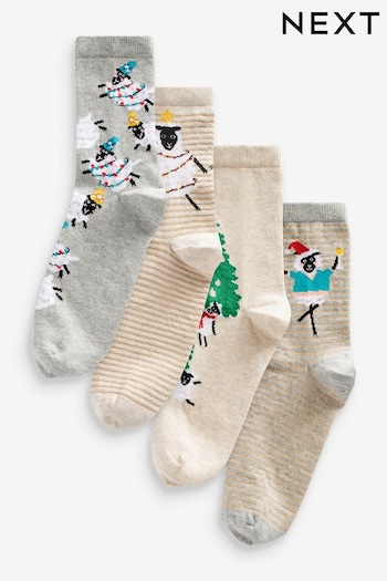 Sheep Christmas Ankle Socks 4 Pack (188563) | £10