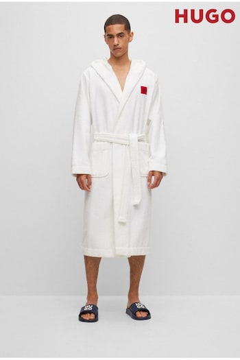 HUGO Terry Gown Hooded White Robe (188742) | £119