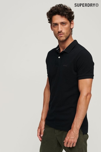 Superdry Black Classic Pique top Polo Shirt (188744) | £40