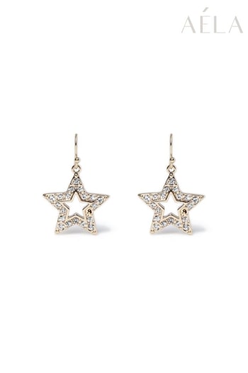 Aela Xmas Star Silver Tone Drop Earrings (188828) | £8