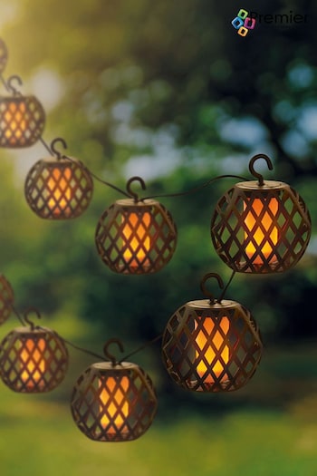 Premier Decorations Ltd 10 Solar Flickering Lantern Outdoor String Lights (188981) | £24
