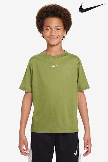 Nike discount Green Dri-FIT Multi + Training T-Shirt (189119) | £18