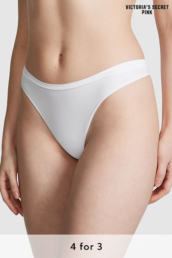 Victoria's Secret PINK Optic White Thong Seamless Knickers (189380) | £9