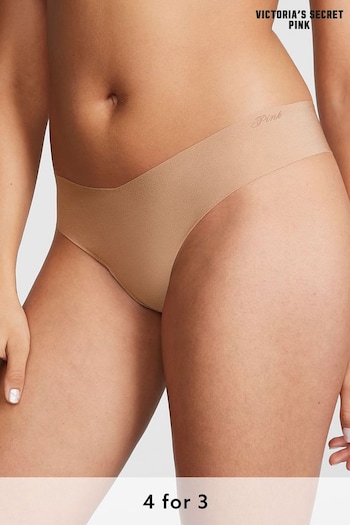 Victoria's Secret PINK Praline Nude Thong No Show Knickers (189431) | £9