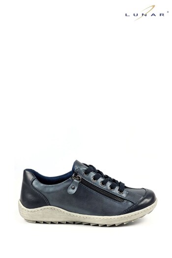 Lunar Blue Bianca Faux Leather Navy Trainers (189470) | £50