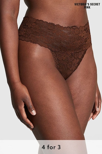 Victoria's Secret PINK Ganache Nude Hipster Thong Lace Knickers (189474) | £9