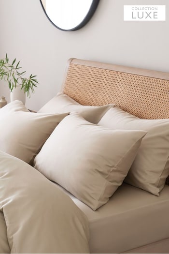 Set of 2 Natural Collection Luxe 200 Thread Count 100% Egyptian Cotton Pillowcases (189833) | £14 - £16