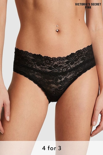 Victoria's Secret PINK Pure Black Hipster Lace Knickers (189861) | £9