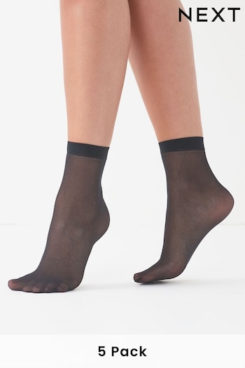 Black 20 Denier Ankle Socks 5 Pack (190305) | £5