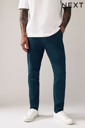 Dark Blue Skinny Fit Stretch Chinos Trousers (190355) | £22