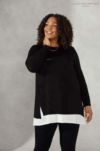 Live Unlimited And White Double Layer Black Top (190637) | £59