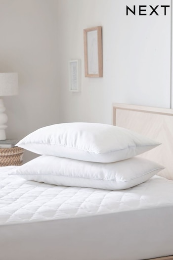 Touch Of Silk White Sleep In Silk Set of 2 Medium Pillows (191007) | £30