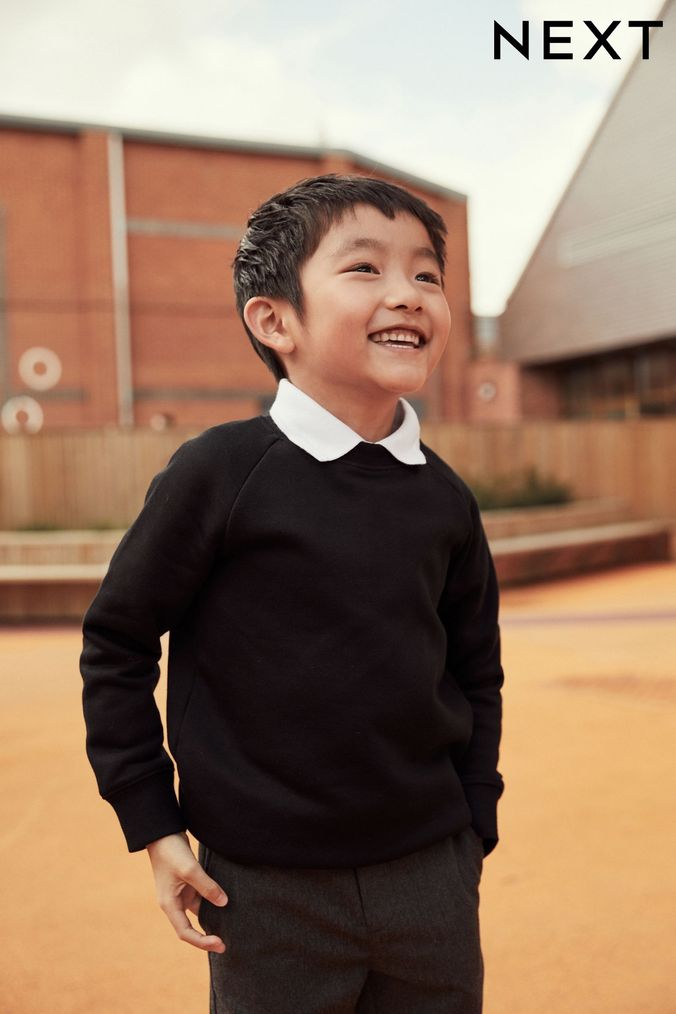 Black 1 Pack Crew Neck School Sweater (3-17yrs) (191420) | £6 - £12