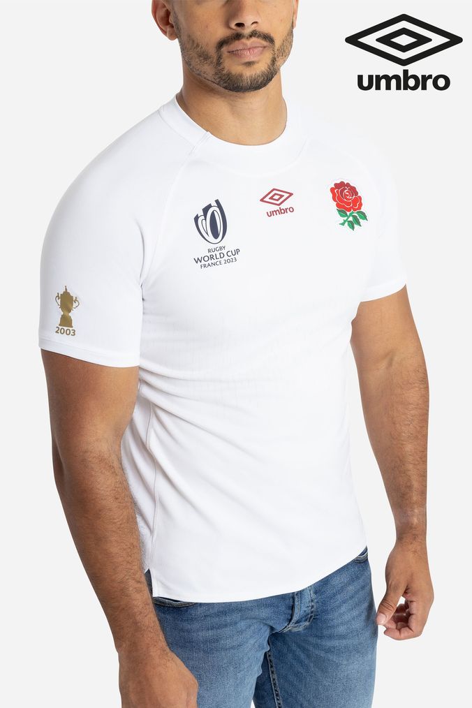 Umbro White England World Cup Mens Home Rugby Shirt (191423) | £80