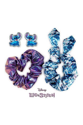 Peers Hardy Blue Disney Lilo And Stitch Scrunchie And Stud Earrings Set (191469) | £10