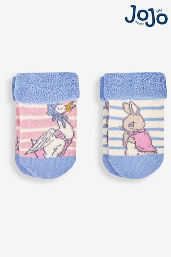 JoJo Maman Bébé Pink 2-Pack Peter Rabbit Baby Socks (191580) | £6.50