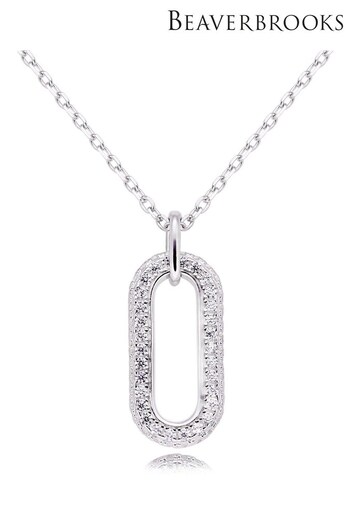 Beaverbrooks Sterling Silver Cubic Zirconia Paperchain Necklace (191828) | £95
