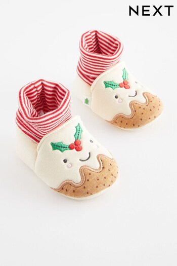 Red and Brown Christmas Pudding Baby Bootie (0-18mths) (192177) | £8